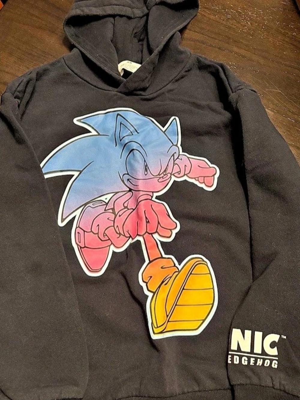 Sonic the Hedgehog Graphic Hoodie Black & Blue. Boys 8-9Y
